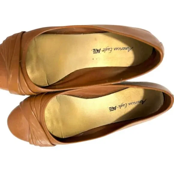 American Eagle Flats - Size 9 - Light Brown/Tan Neutral - Classic - Picture 2 of 8